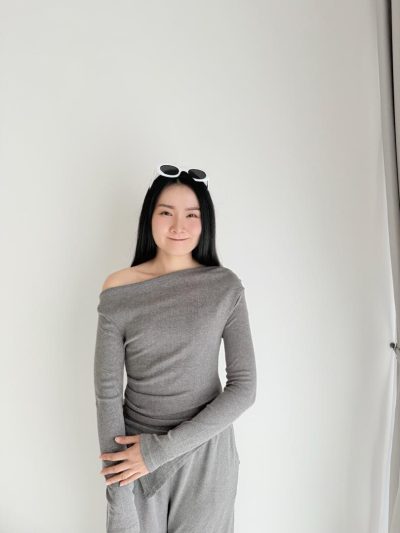 Haley Off-Shoulder Two Piece Set Grey