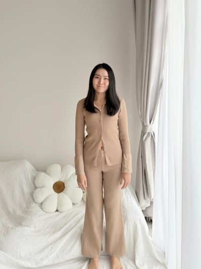 Brie Two-Piece Knitted Set Khakis
